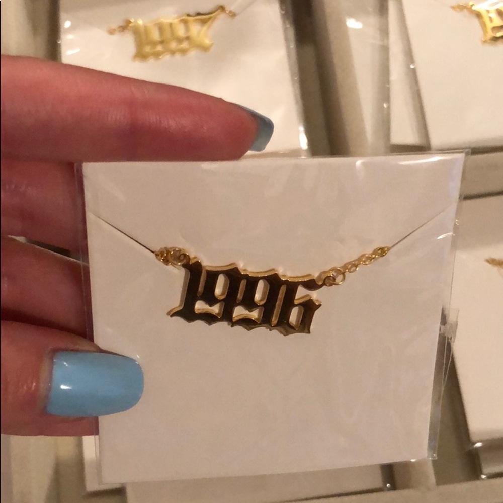18k gold plated year necklace